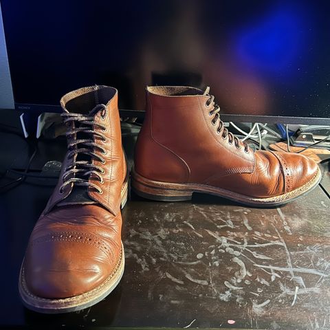 Oak Street Bootmakers Field Boot in Tempesti Brown Elbamatt Liscio