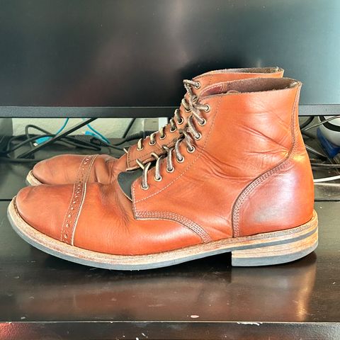 Oak Street Bootmakers Field Boot in Tempesti Brown Elbamatt Liscio