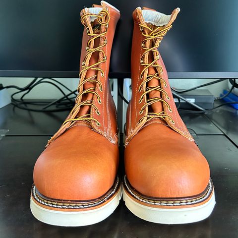 Thorogood 8" Plain Toe in Tobacco Gladiator Oil-Tanned