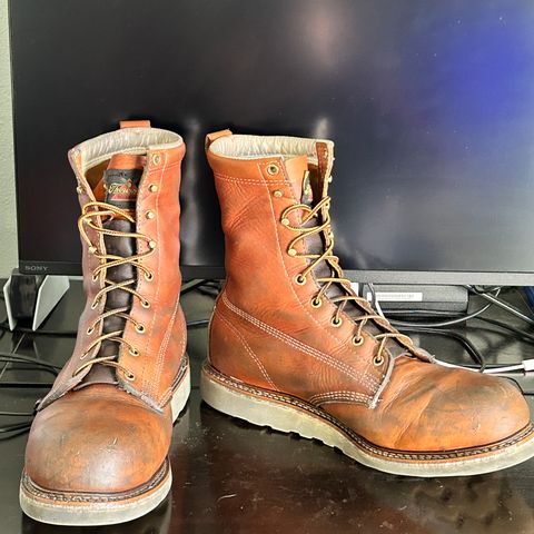 Thorogood 8" Plain Toe in Tobacco Gladiator Oil-Tanned