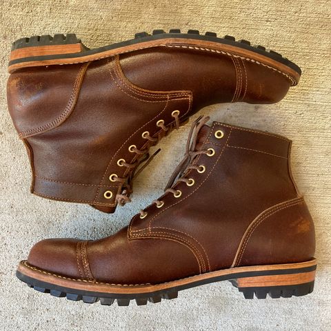 Truman Service Boot in Horween Chestnut Waxed Flesh