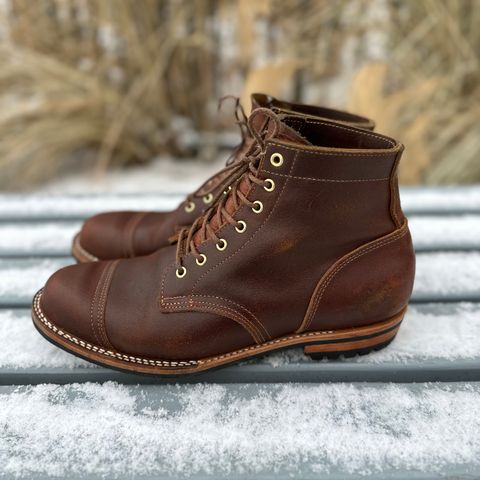 Truman Service Boot in Horween Chestnut Waxed Flesh