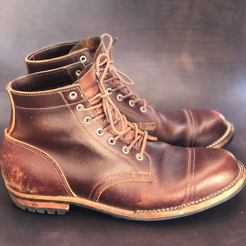 Truman Service Boot in Horween Chestnut Waxed Flesh