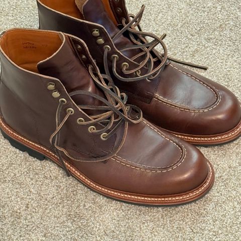 Grant Stone Brass Boot in Horween Crimson Chromexcel