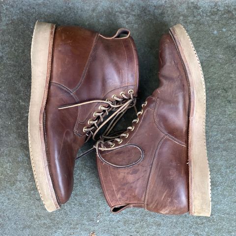 View photo of Viberg Scout Boot in Horween Crust Natural M's Workshoe Butt