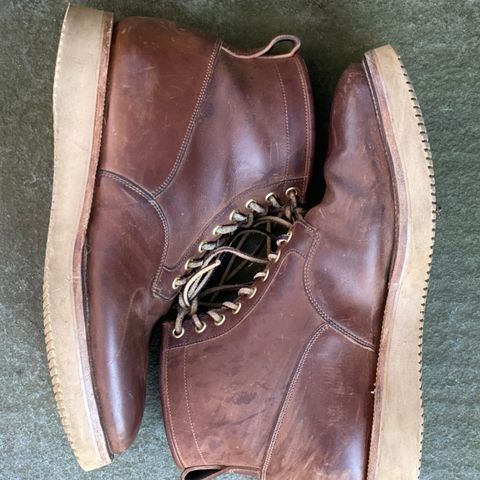 View photo of Viberg Scout Boot in Horween Crust Natural M's Workshoe Butt