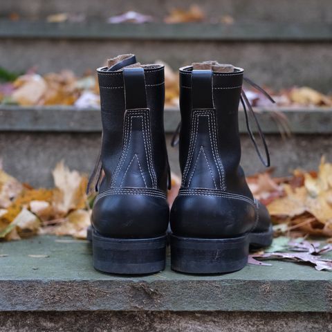 View photo of White's Farmer/Rancher in Horween Black Waxed Flesh & Horween Black Chromexcel Horsehide