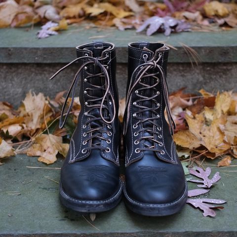 View photo of White's Farmer/Rancher in Horween Black Waxed Flesh & Horween Black Chromexcel Horsehide