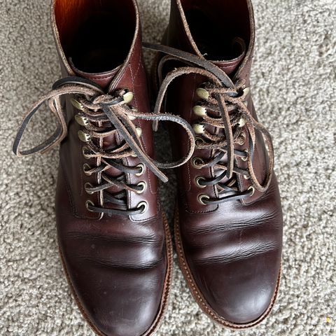 View photo of Grant Stone Diesel Boot in Horween Crimson Chromexcel