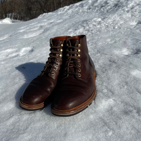 View photo of Grant Stone Diesel Boot in Horween Crimson Chromexcel