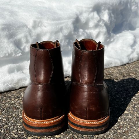 View photo of Grant Stone Diesel Boot in Horween Crimson Chromexcel