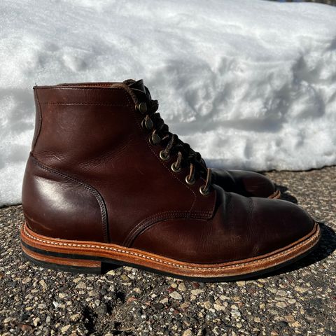 View photo of Grant Stone Diesel Boot in Horween Crimson Chromexcel