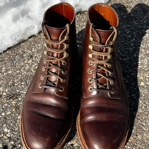 View photo of Grant Stone Diesel Boot in Horween Crimson Chromexcel