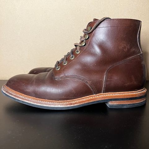 View photo of Grant Stone Diesel Boot in Horween Crimson Chromexcel