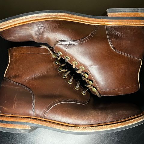 View photo of Grant Stone Diesel Boot in Horween Crimson Chromexcel