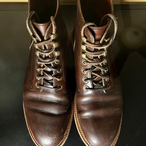 View photo of Grant Stone Diesel Boot in Horween Crimson Chromexcel