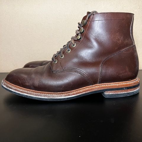 View photo of Grant Stone Diesel Boot in Horween Crimson Chromexcel