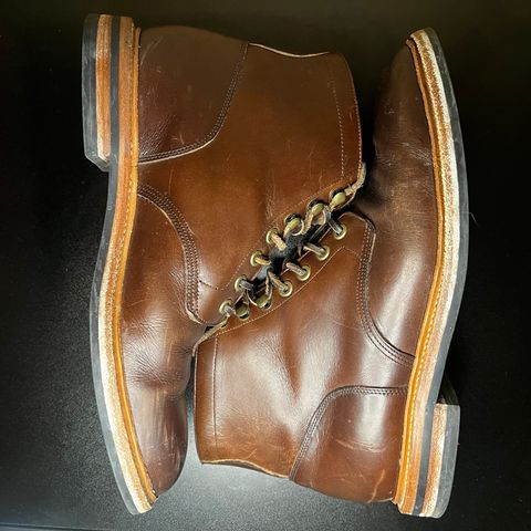 View photo of Grant Stone Diesel Boot in Horween Crimson Chromexcel