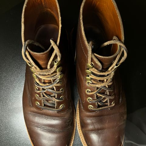 View photo of Grant Stone Diesel Boot in Horween Crimson Chromexcel