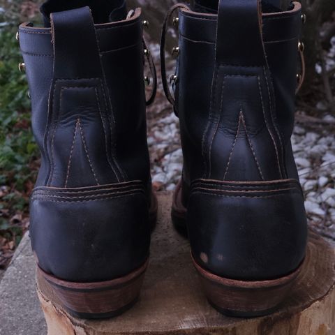 View photo of Self-Made Packer in Horween Black Chromexcel (Milled)