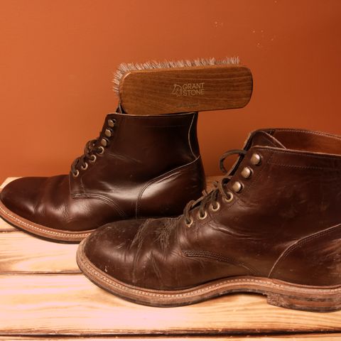 View photo of Grant Stone Diesel Boot in Horween Crimson Chromexcel