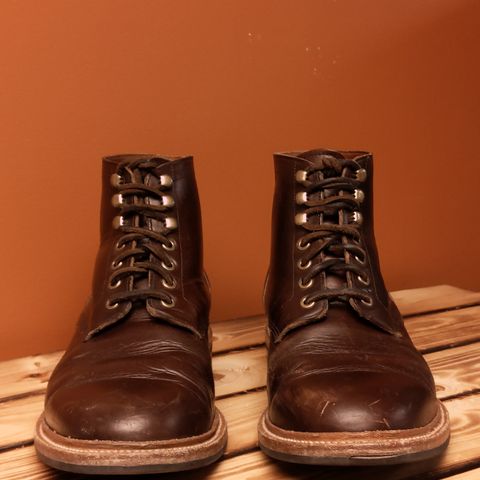 View photo of Grant Stone Diesel Boot in Horween Crimson Chromexcel