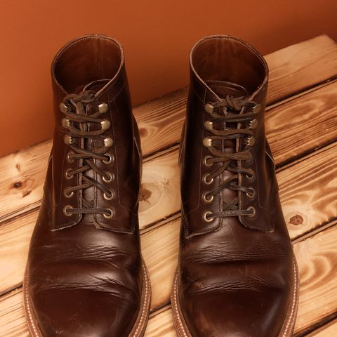 View photo of Grant Stone Diesel Boot in Horween Crimson Chromexcel