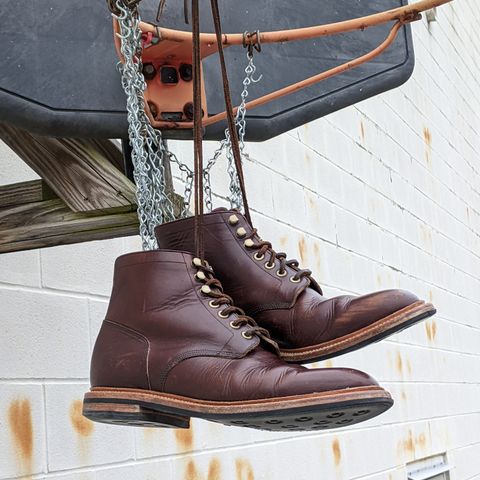 View photo of Grant Stone Diesel Boot in Horween Crimson Chromexcel