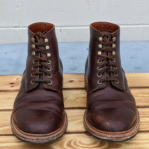 View photo of Grant Stone Diesel Boot in Horween Crimson Chromexcel