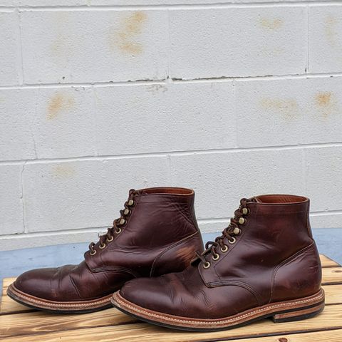 View photo of Grant Stone Diesel Boot in Horween Crimson Chromexcel