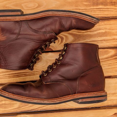 View photo of Grant Stone Diesel Boot in Horween Crimson Chromexcel