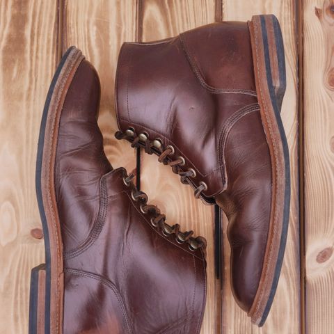 View photo of Grant Stone Diesel Boot in Horween Crimson Chromexcel