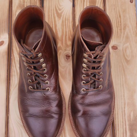 View photo of Grant Stone Diesel Boot in Horween Crimson Chromexcel