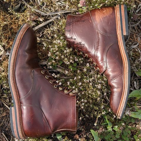 View photo of Grant Stone Diesel Boot in Horween Crimson Chromexcel