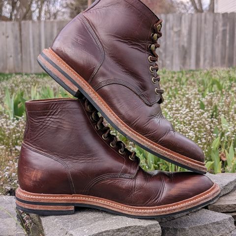 View photo of Grant Stone Diesel Boot in Horween Crimson Chromexcel