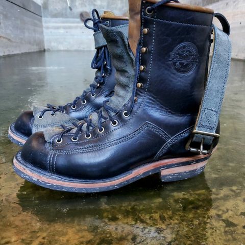 View photo of Frank's Boots Monkey Boot in Horween Black Essex