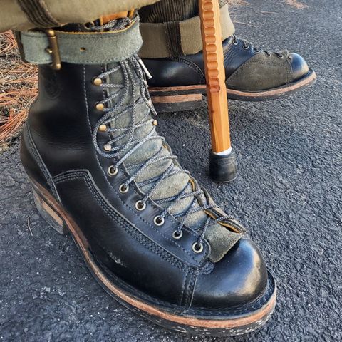 View photo of Frank's Boots Monkey Boot in Horween Black Essex