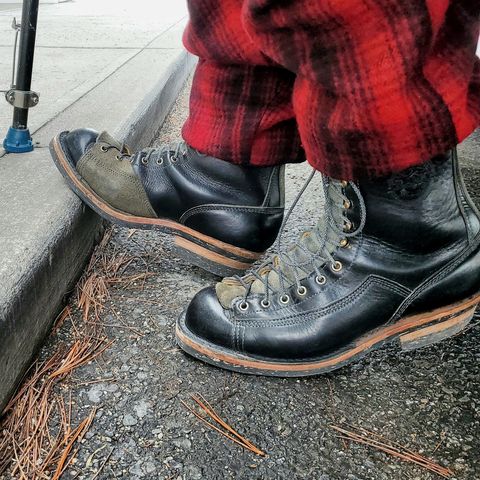 View photo of Frank's Boots Monkey Boot in Horween Black Essex