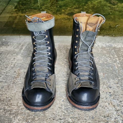 View photo of Frank's Boots Monkey Boot in Horween Black Essex