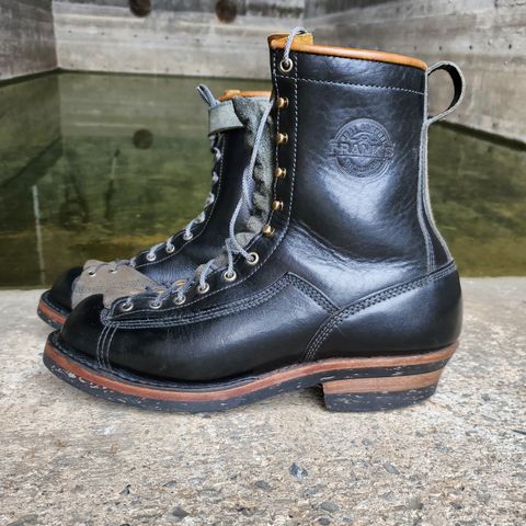 View photo of Frank's Boots Monkey Boot in Horween Black Essex