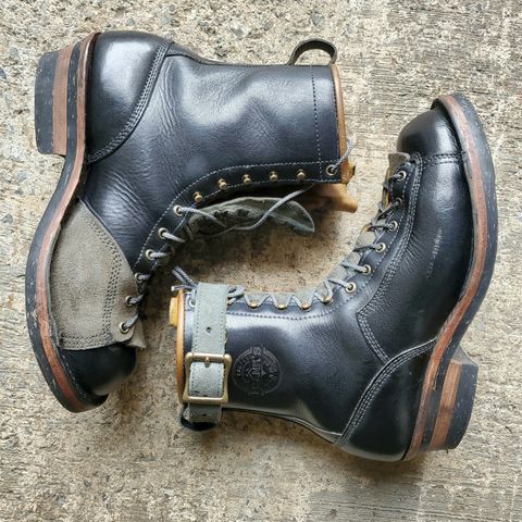 View photo of Frank's Boots Monkey Boot in Horween Black Essex