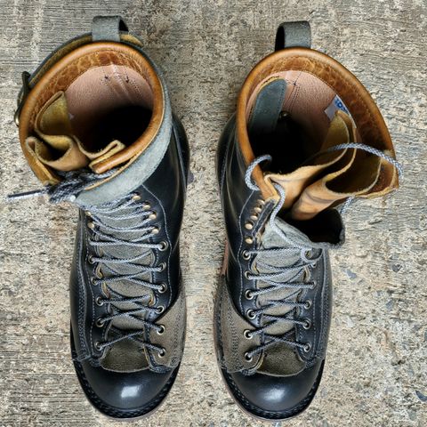 View photo of Frank's Boots Monkey Boot in Horween Black Essex