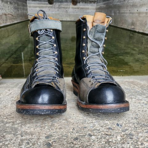 View photo of Frank's Boots Monkey Boot in Horween Black Essex