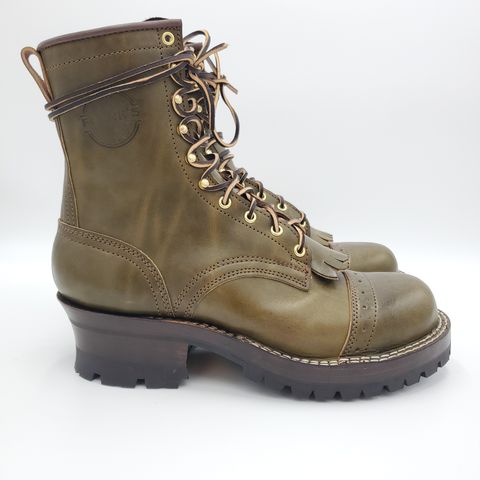 View photo of Frank's Boots Wilshire in Wicked & Craig Olive Harness