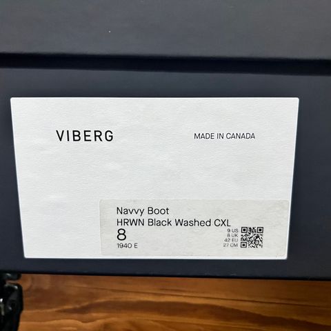 View photo of Viberg Navvy in Horween Black Washed Chromexcel