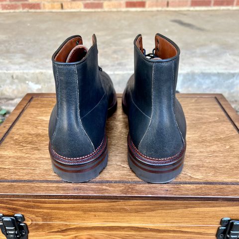 View photo of Viberg Navvy in Horween Black Washed Chromexcel