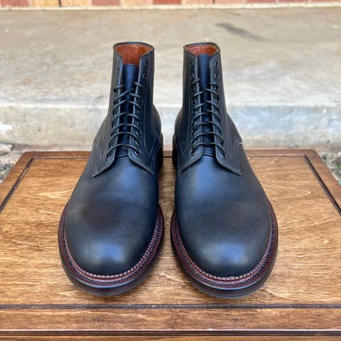 View photo of Viberg Navvy in Horween Black Washed Chromexcel