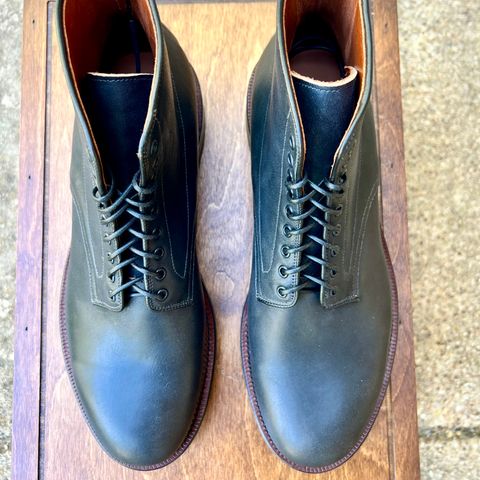 View photo of Viberg Navvy in Horween Black Washed Chromexcel