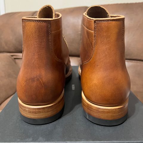 View photo of Viberg Service Boot in Horween English Tan Cypress