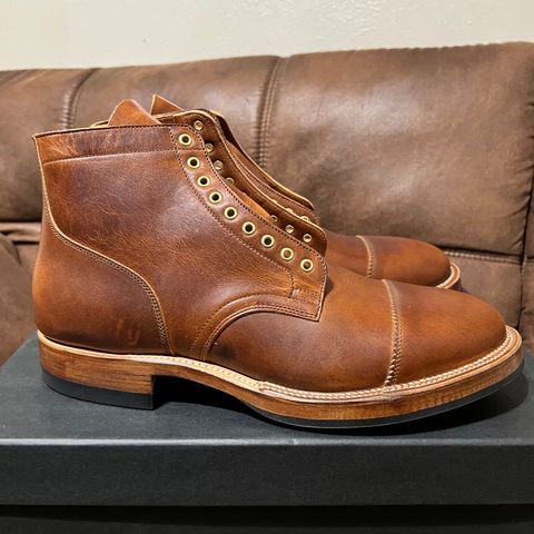 View photo of Viberg Service Boot in Horween English Tan Cypress